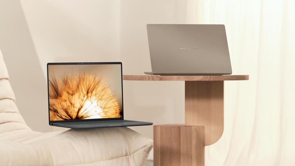 ASUS Zenbook A14's lightweight body and ceraluminum design