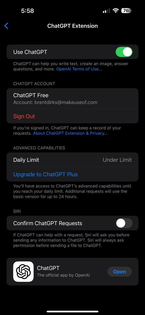 Siri With ChatGPT Integration