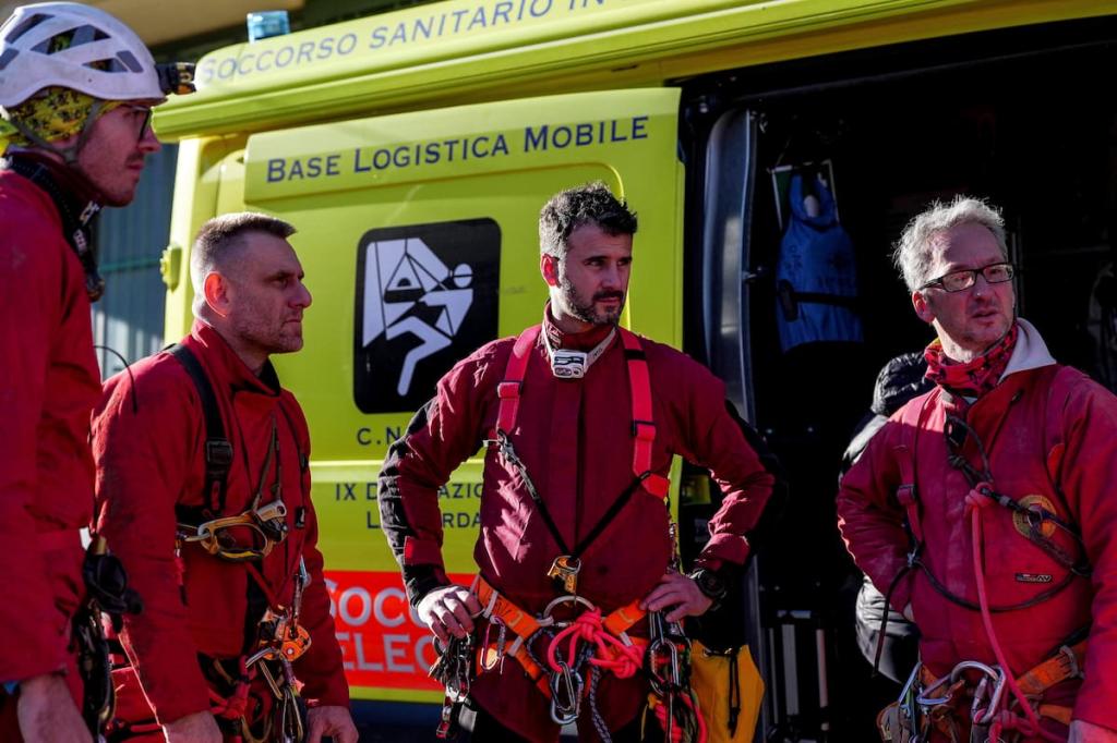 Medical team providing care at the base camp