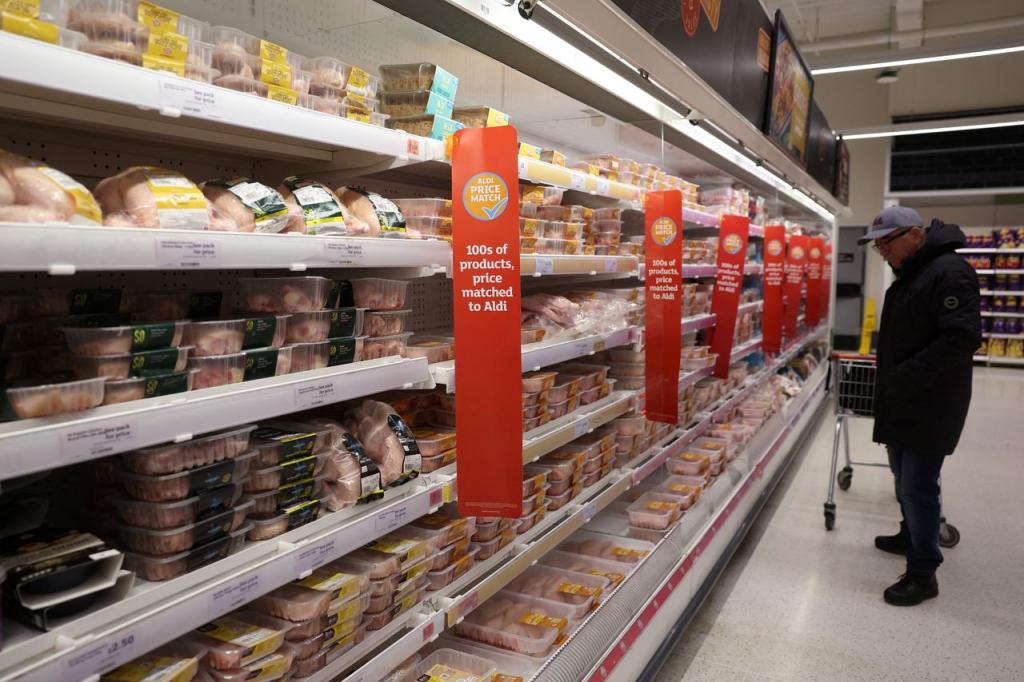 Sainsbury's products displayed for customers