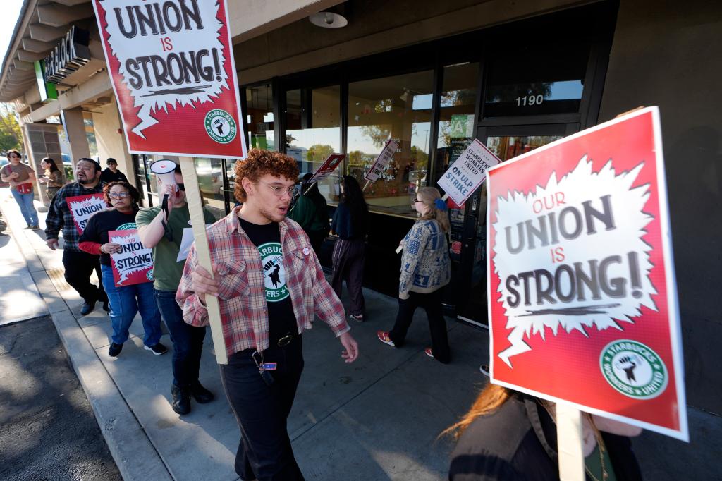 Starbucks Workers Strike for Fair Pay This Holiday Season