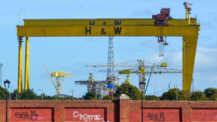 Workers at a shipyard