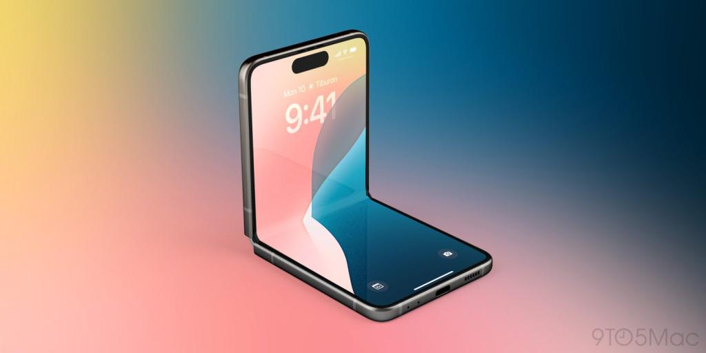 Concept image of a foldable iPhone showcasing its larger display