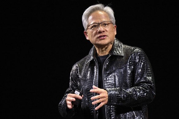 Nvidia CEO Jensen Huang at CES 2025 announcing new products