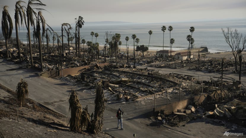 Air support firefighting near the coast of Los Angeles