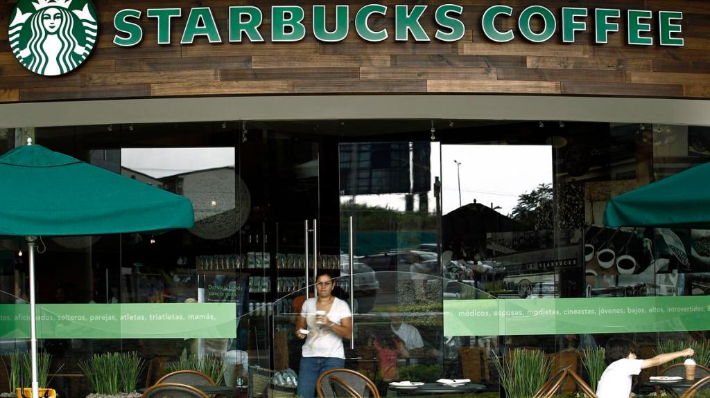 Starbucks coffee at a table