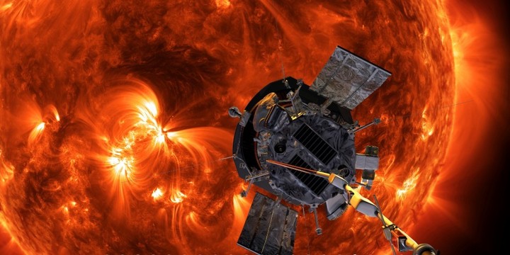 Artist's illustration of the Parker Solar Probe approaching the sun