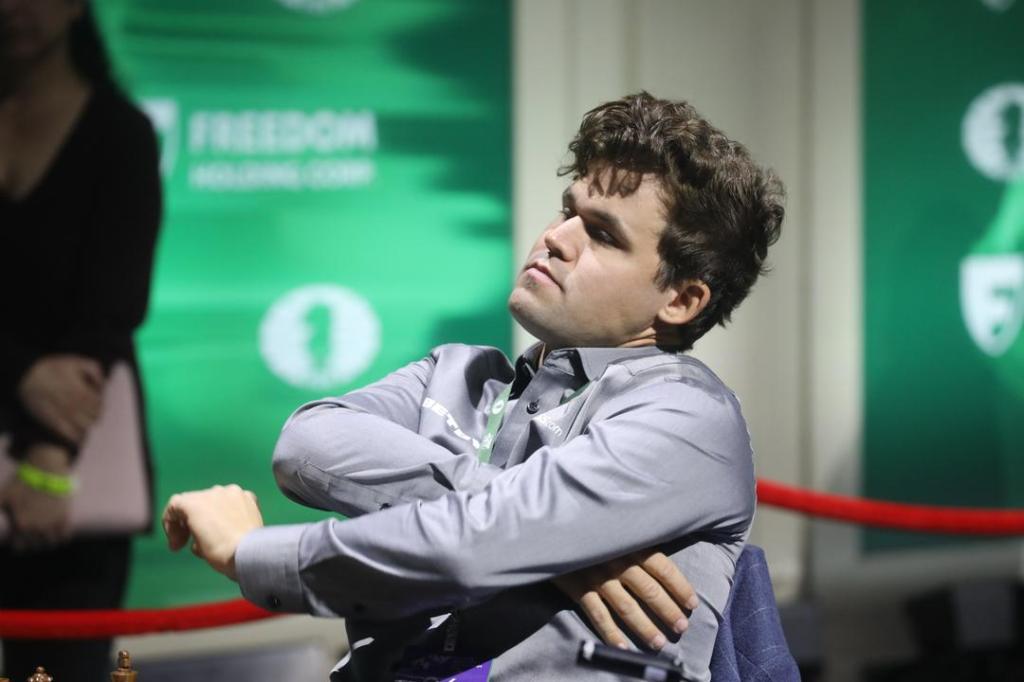 Magnus Carlsen during the match