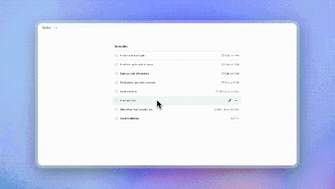 ChatGPT interface showing task scheduling feature