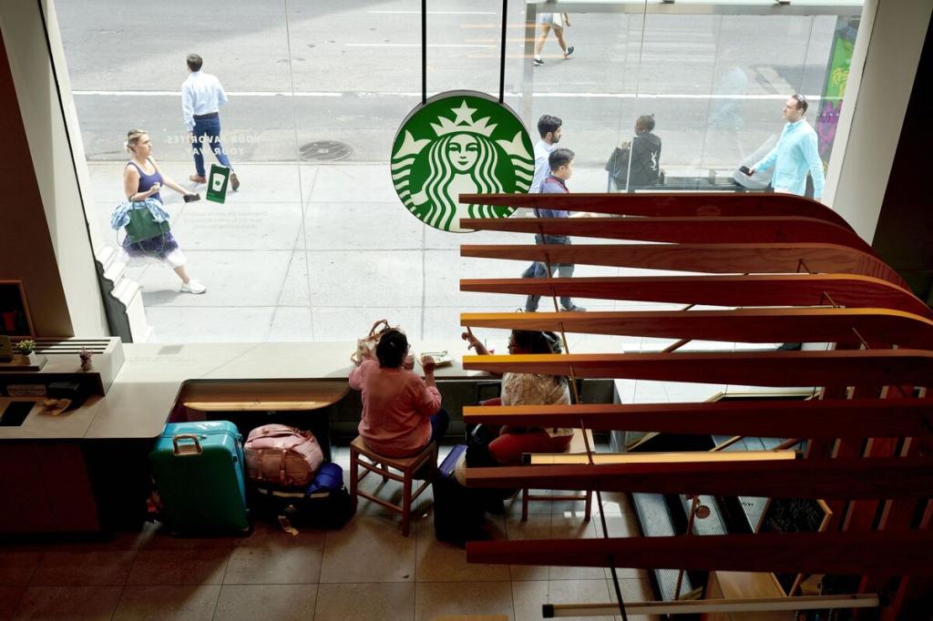 Starbucks coffee cup on a table