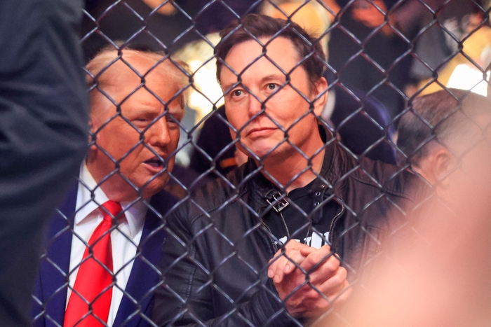 Donald Trump and Elon Musk at UFC event